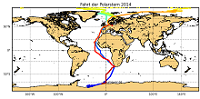 Verfolgen der Schiffsposition / Visualisation of the Polarstern's Position
