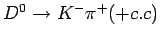 $ D^0 \rightarrow
K^-\pi^+ (+c.c)$