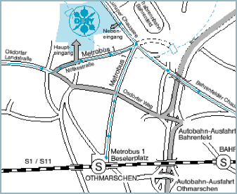 Map how to
	    get to DESY by car