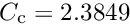 $C_{\textrm{c}}=2.3849$