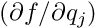 $(\partial f/\partial q_j)$