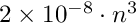 $2 \times 10^{-8} \cdot n^3$