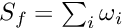 $S_f = \sum_i \omega_i$