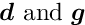 $\Vek{d}$ and $\Vek{g}$