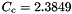 $C_{\textrm{c}}=2.3849$