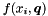 $f(x_i,\Vek{q})$